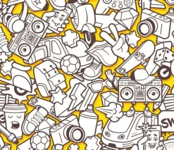 Tapeta: Graffiti na żółtym tle