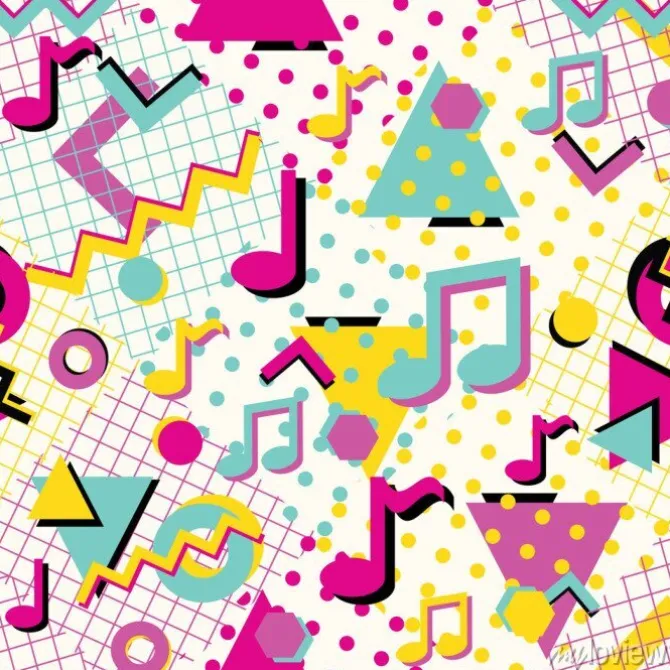 Tapeta: Grafika z kolorowymi nutami