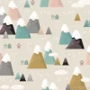 Tapeta: Górski wzór. mieszkanie w stylu cartoon mountain