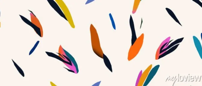 Tapeta: Hand drawn contemporary abstract print. creative collage seamless