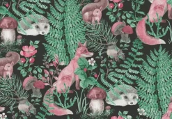 Tapeta: Hand drawn seamless pattern with watercolor forest animals and