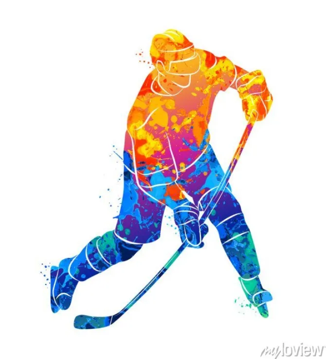 Tapeta: Hokeista z plam farby