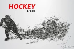 Tapeta: Hokej z cząstek. hokej rozkłada się na małe cząsteczki. ilustracji