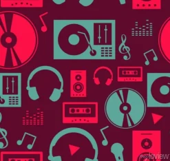 Tapeta: Ikona dj set bez szwu deseń.