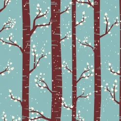 Tapeta: Ilustracja z drzewami w zimie