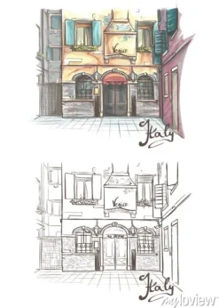 Tapeta: Ilustracji wektorowych na temat ulic wenecji