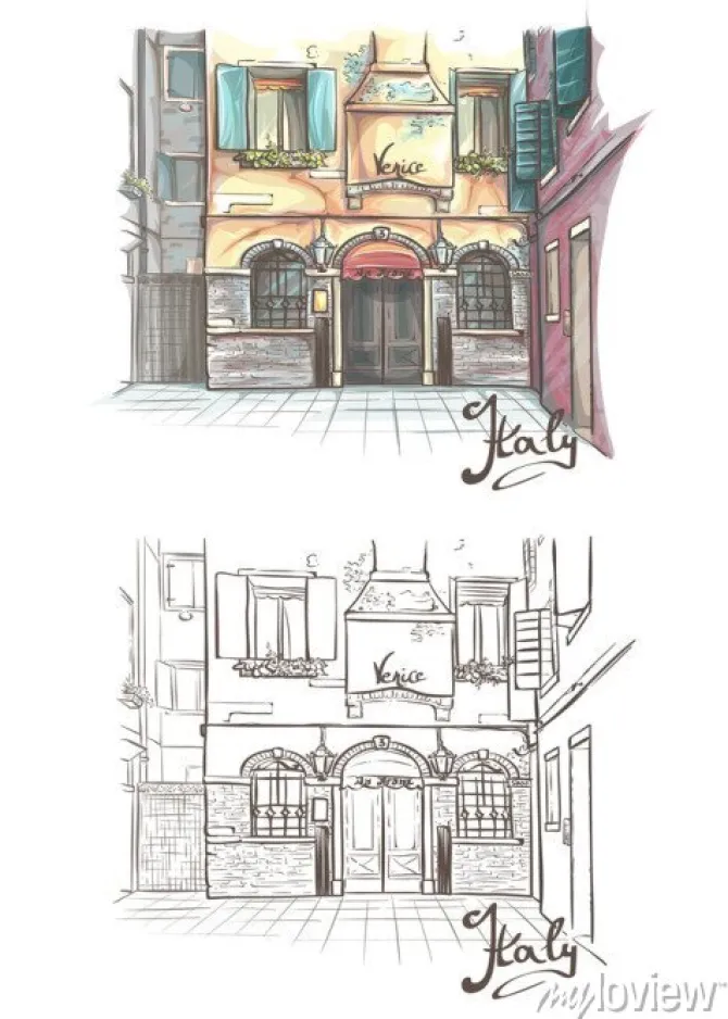 Tapeta: Ilustracji wektorowych na temat ulic wenecji