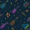 Tapeta: Instrumenty muzyczne obiekty jednolite wzór, linii wzorniczej,