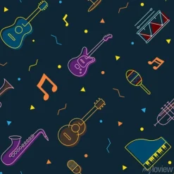 Tapeta: Instrumenty muzyczne obiekty jednolite wzór, linii wzorniczej,