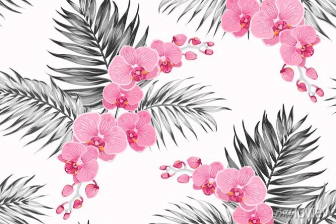 Tapeta: Jasny różowy fioletowy storczyk phalaenopsis bukiet kwiatów egzotycznych