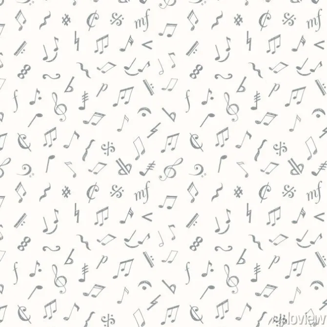 Tapeta: Jednolite tło z nut i znaków