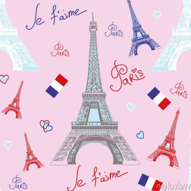 Tapeta: Jednolite wektora deseniu z wie? y eiffla