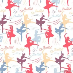 Tapeta: Jednolite wektora wzór z sylwetk? tancerka ballerinas. balet