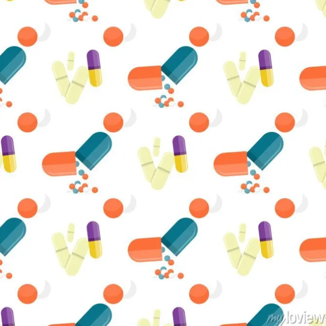 Tapeta: Jednolite wzór leki medyczne, pigułki, kapsułki