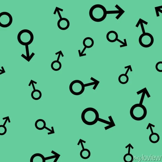 Tapeta: Jednolite wzór z czarnymi symbolami płci męskiej. mężczyzna oznaki