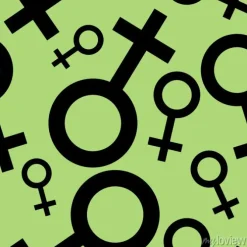 Tapeta: Jednolite wzór z czarnymi symbolami płci żeńskiej. samice oznaki