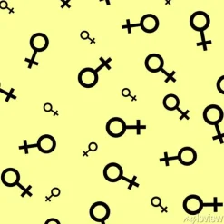 Tapeta: Jednolite wzór z czarnymi symbolami płci żeńskiej. kobieta małe