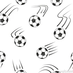 Tapeta: Jednolite wzór z kulkami doodle piłkarskich. czarno-białe tło