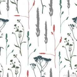 Tapeta: Jednolite wzór z ziół sylwetki. medow. tło.