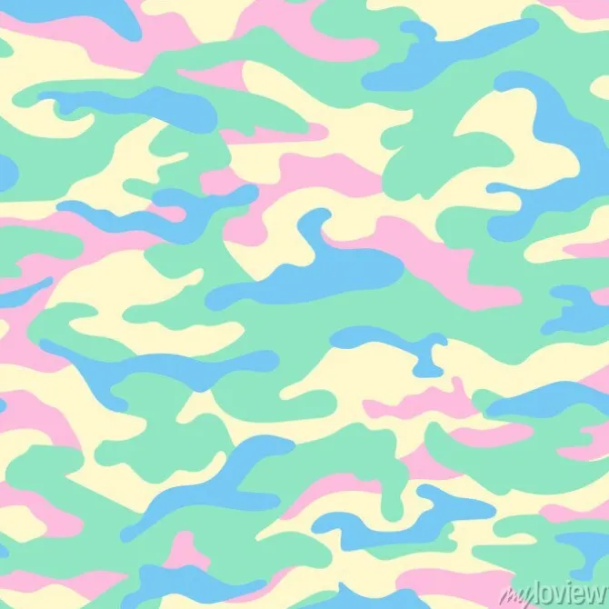 Tapeta: Kamuflaż bez szwu wzór, pastelowych kolorach. ilustracji wektorowych