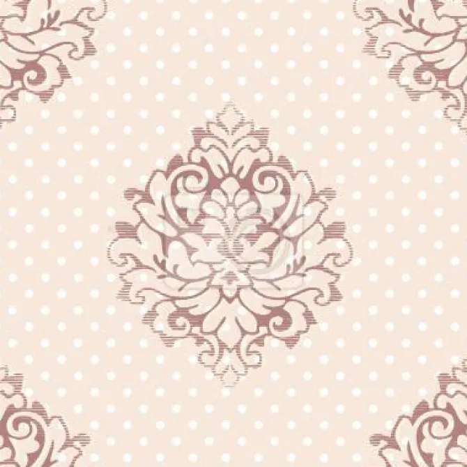 Tapeta: Klasyczny ornament na kropkowanym tle