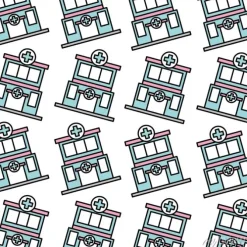 Tapeta: Kliniki szpitala budynek opieki bezszwowe wzór obrazu wektorowego