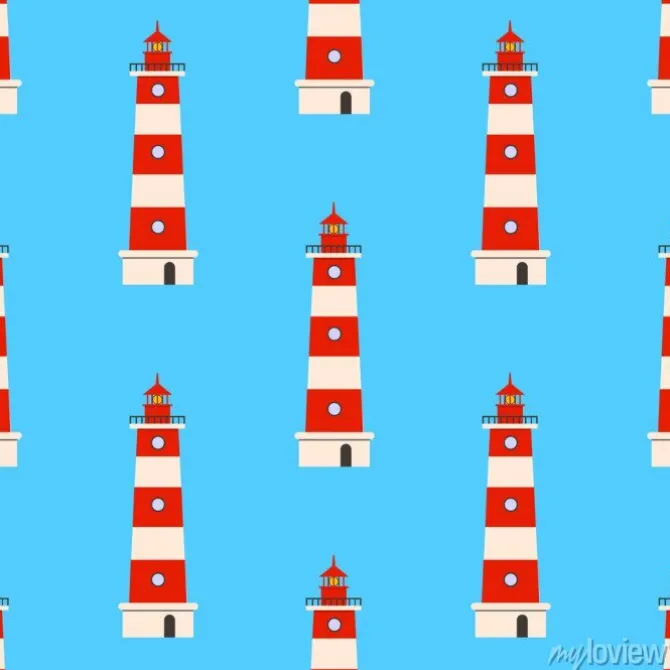 Tapeta: Kolor latarnia bezszwowe tło wzór odizolowane na niebieskim tle.