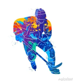 Tapeta: Kolorowa sylwetka hokeisty