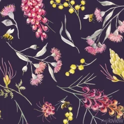 Tapeta: Kolorowe kwiaty na fioletowym tle