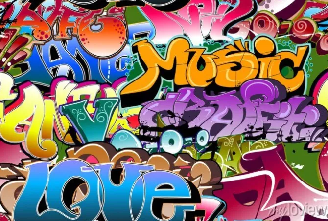 Tapeta: Kolorowe napisy w stylu graffiti