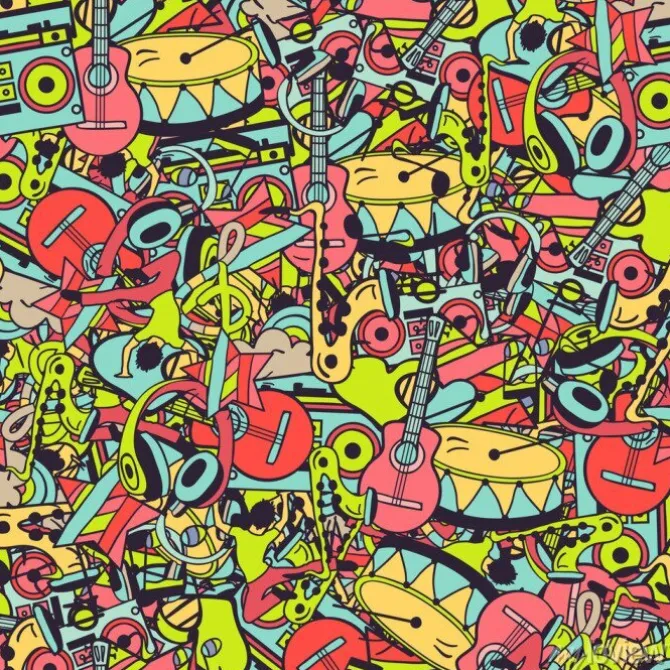 Tapeta: Kolorowy deseń muzyczny