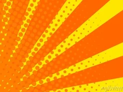 Tapeta: Komiks tło. żółty i pomarańczowy wzór kropek sunburst. styl pop-artu.