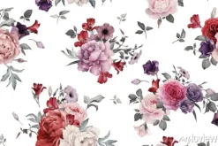 Tapeta: Kompozycje kwiatowe na białym tle