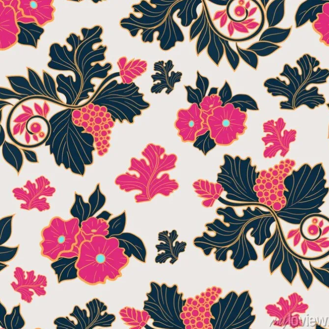 Tapeta: Kwiatowy wzór z kwiatem. tło wektor włókienniczych, drukowanie,