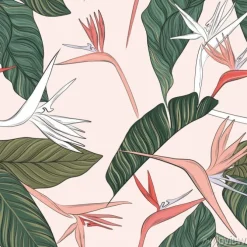 Tapeta: Kwiatu wektoru zieleni menchii oferty lata ilustracja. bezszwowa