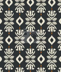 Tapeta: Kwiaty i motywy tworzące regularny wzór na ciemnym tle