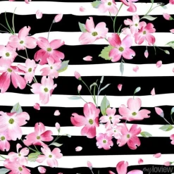 Tapeta: Kwitnące kwiaty wiosny wzór tła. moda bez szwu wydruku w wektorze