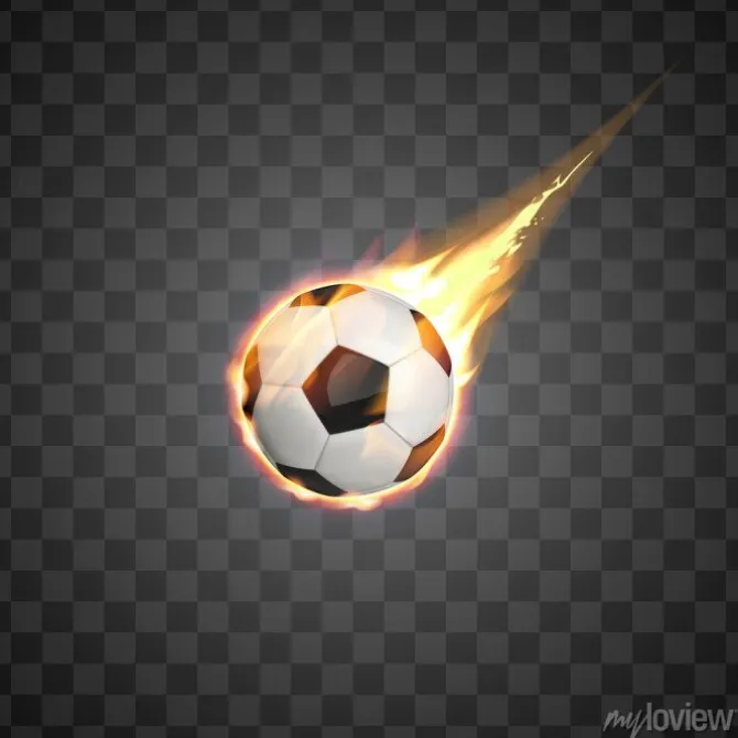 Tapeta: Latanie spalania piłki nożnej na przezroczystym tle.