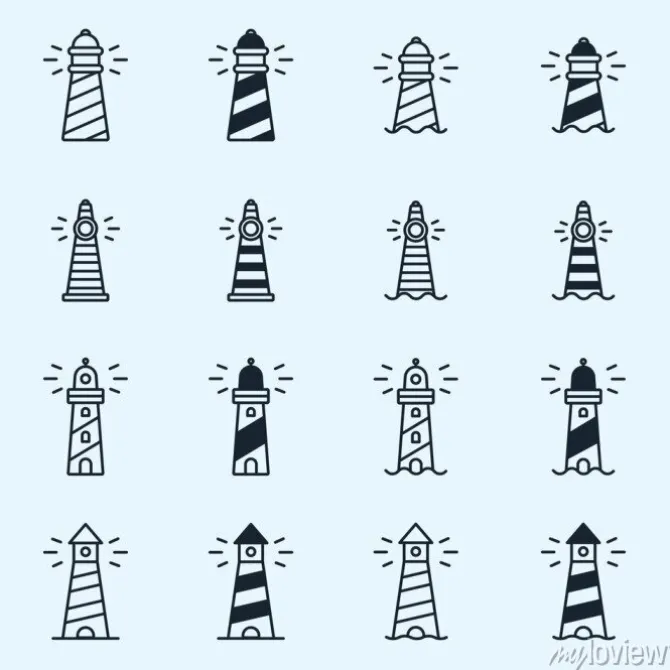 Tapeta: Latarnia morska beacon sea light sign symbol minimalistyczny
