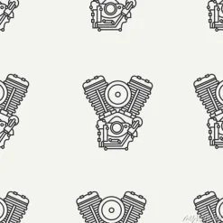 Tapeta: Legendarny retro. styl kreskówki. motoclub biker. silnik benzynowy.