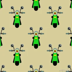 Tapeta: Śliczne dzieci wzór motocykla dla dziewcząt i chłopców. kolorowy