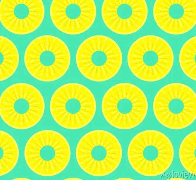 Tapeta: Śliczne jasny kolor żółty świeżego ananasowego okręgi deseń