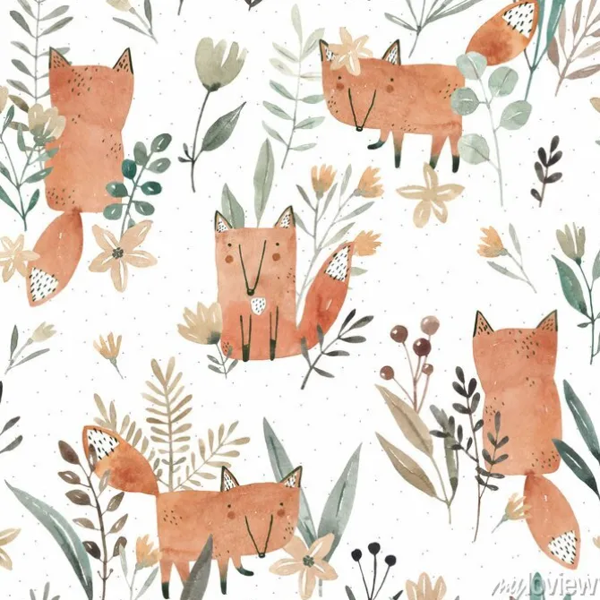 Tapeta: Śliczne liski na łące