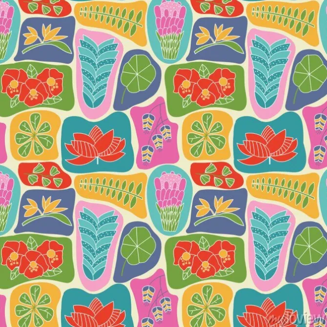 Tapeta: Śliczne tapety z pięknymi płaskich tropikalnych kwiatów.