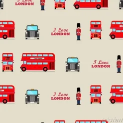 Tapeta: London iconic symbols seamless pattern