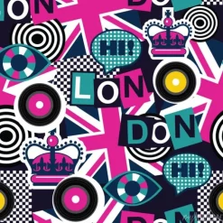 Tapeta: London musical pop sztuki bez szwu deseń