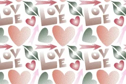 Tapeta: Love symbols in orange and red colors on a white background