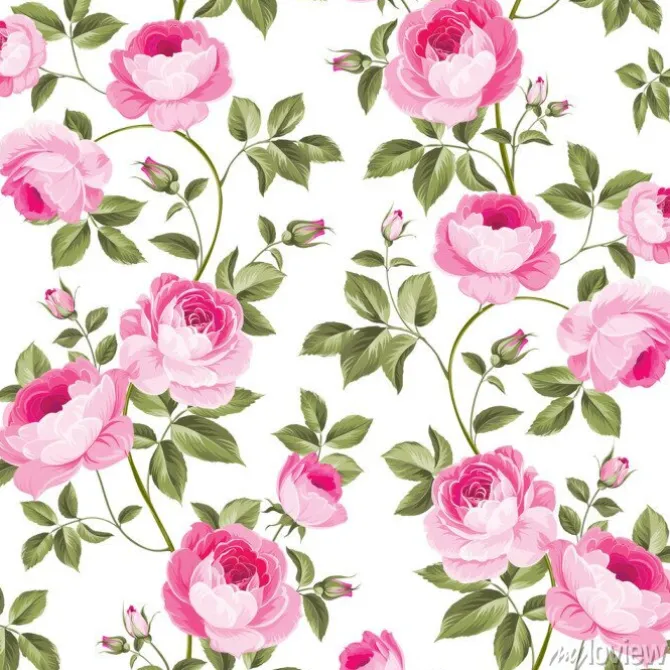 Tapeta: Luksusowa tapeta na piwonie w stylu vintage. bezszwowych wzór