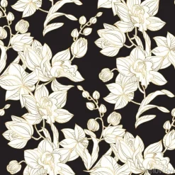 Tapeta: Luksusowy elegancki storczyk kwiatowy wzór