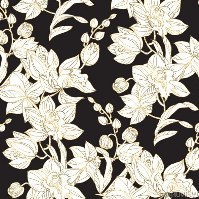 Tapeta: Luksusowy elegancki storczyk kwiatowy wzór